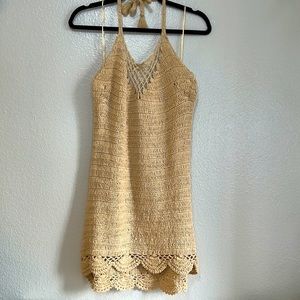 Cotton On knitted mini dress in beige mini dress